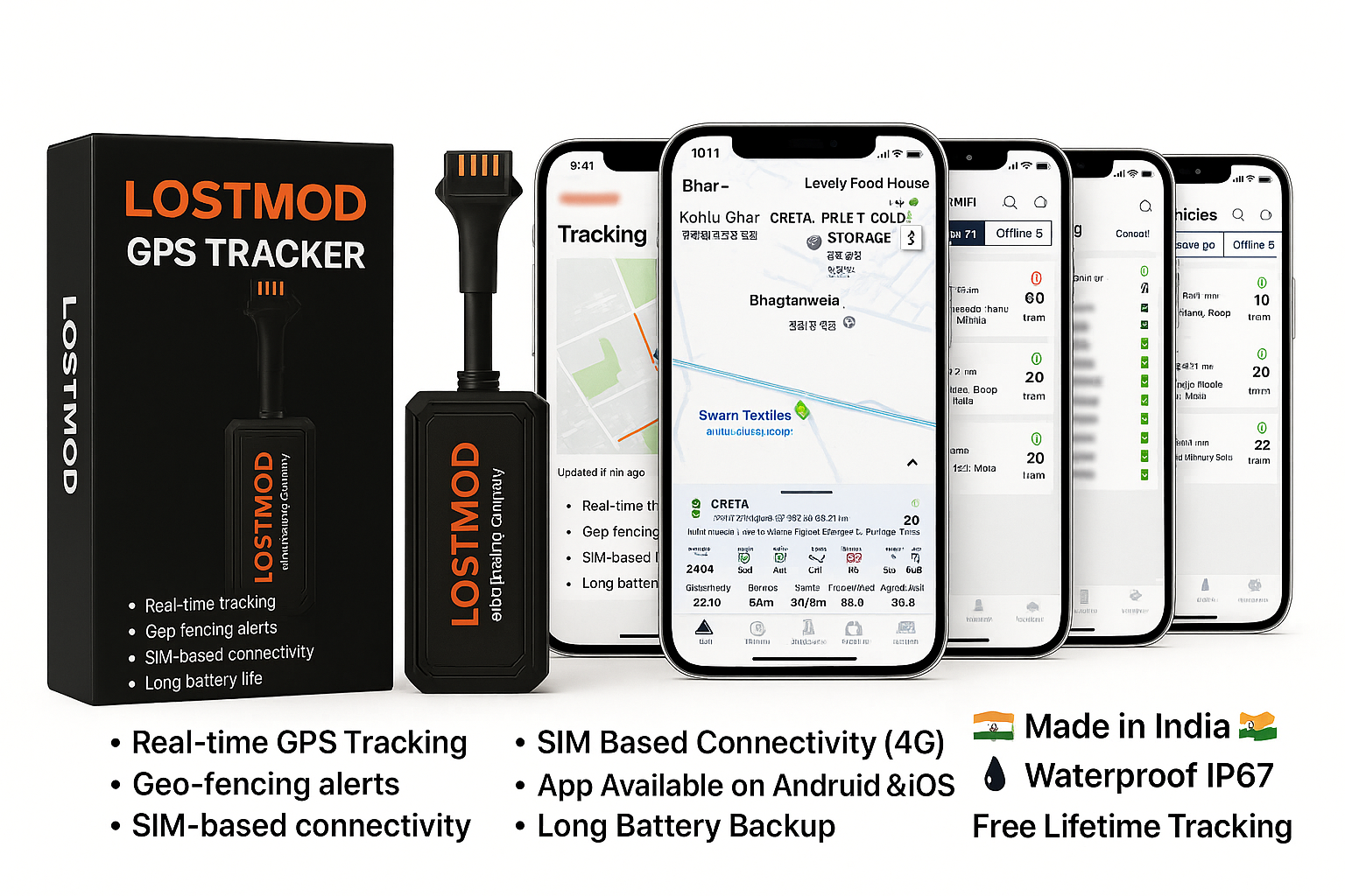 LM-12 LostMod GPS Tracker For Bike and Cars | Real-Time GPS Tracking Device