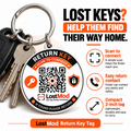 LostMod Key Chain Finder QR Code Tag | Smart Return Keychain