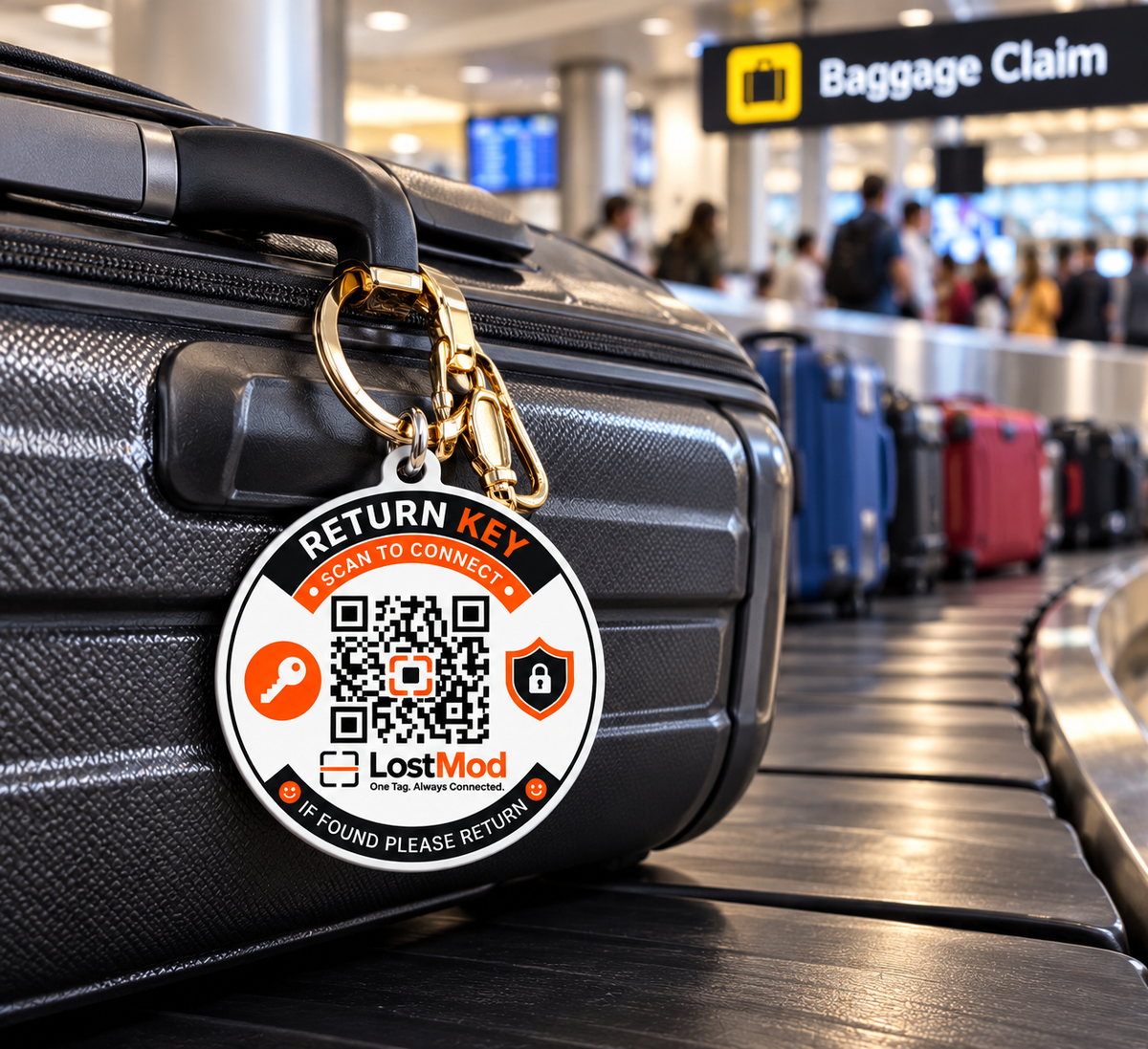 LostMod Suitcase & Luggage Finder QR Code Tag | Travel Tag