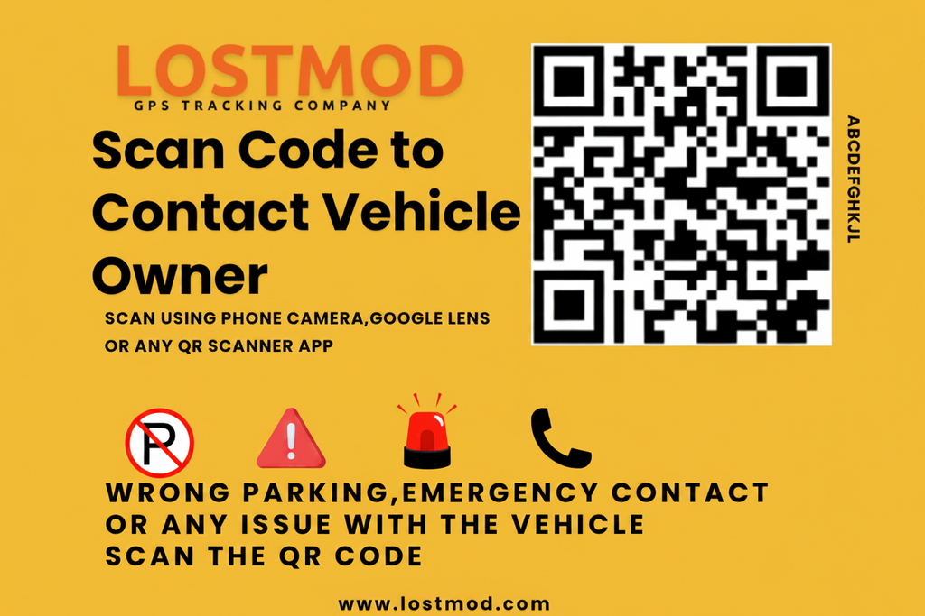 LostMod Smart Parking QR Code Stickers: The Ultimate Vehicle Safety & Recovery Sticker